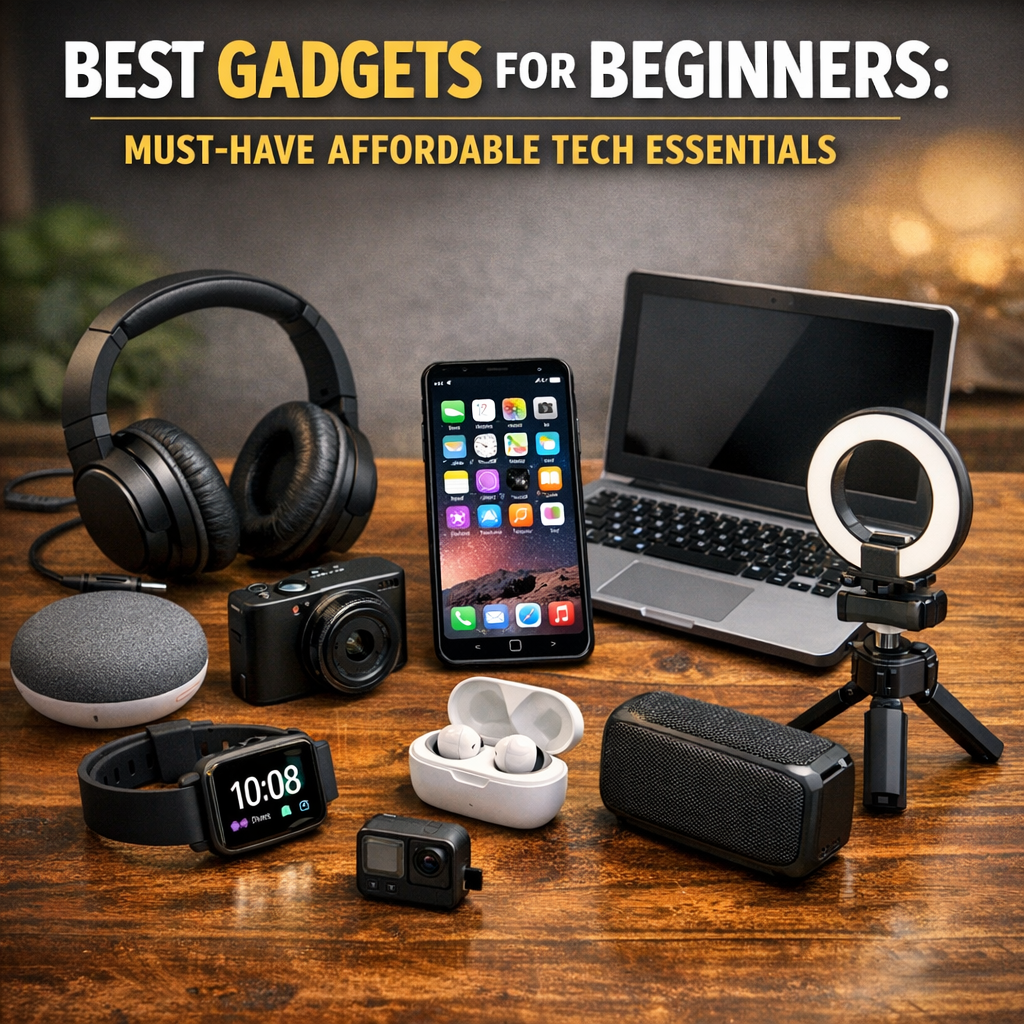 Illustration of Best Gadgets for Beginners: Must-Have Affordable Tech Essentials