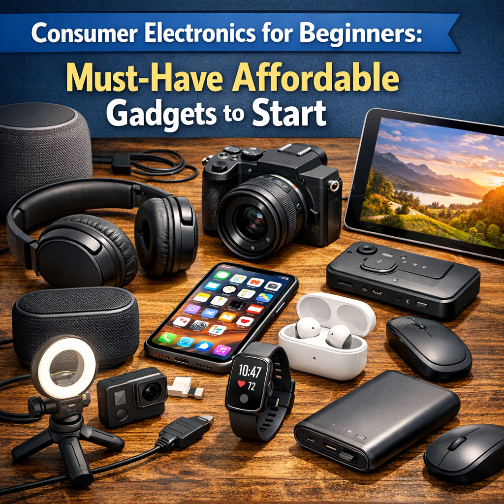 Illustration of Consumer Electronics for Beginners: Must-Have Affordable Gadgets to Start