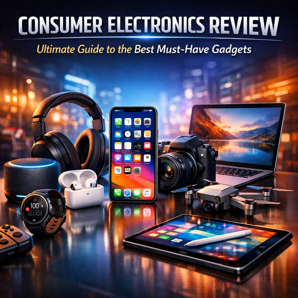 Illustration of Consumer Electronics Review: Ultimate Guide to the Best Must-Have Gadgets