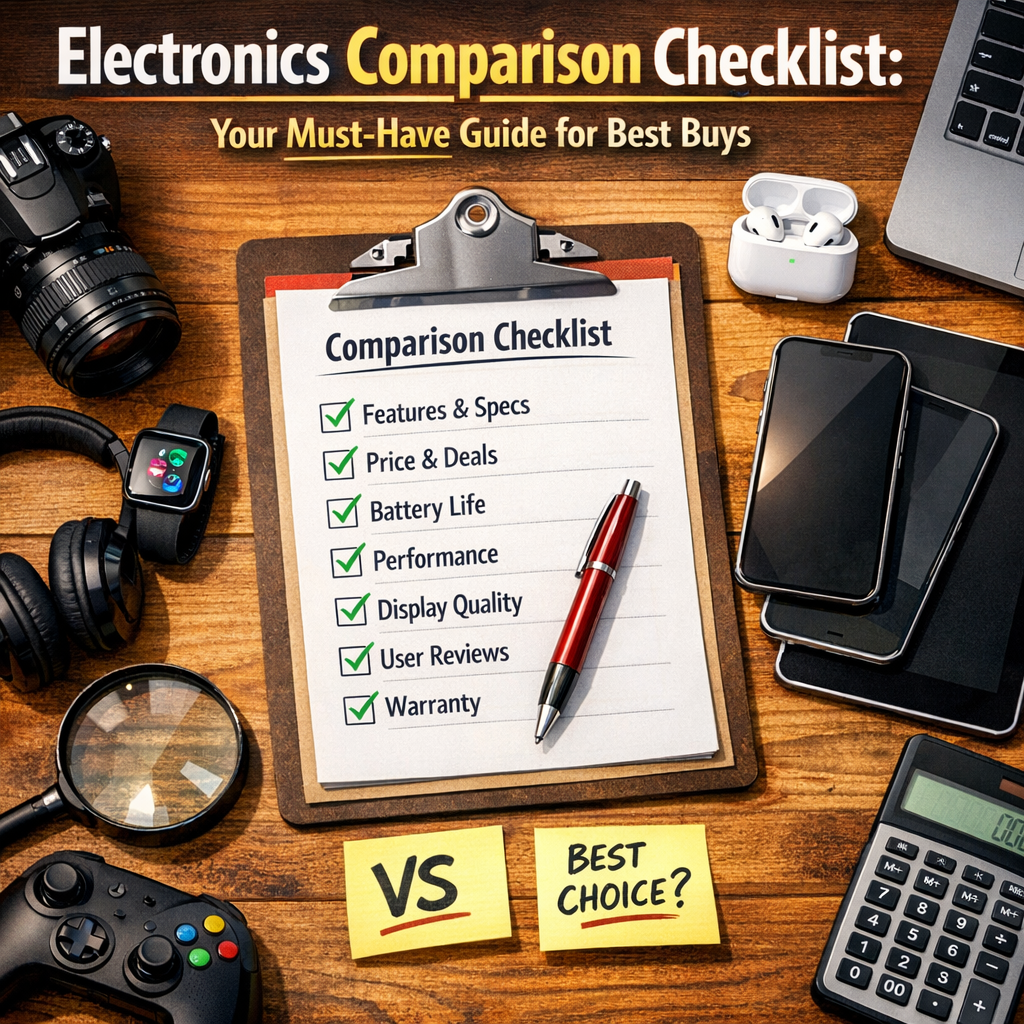 Illustration of Electronics Comparison Checklist: Your Must-Have Guide for Best Buys