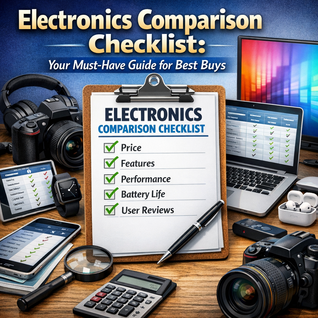 Illustration of Electronics Comparison Checklist: Your Must-Have Guide for Best Buys