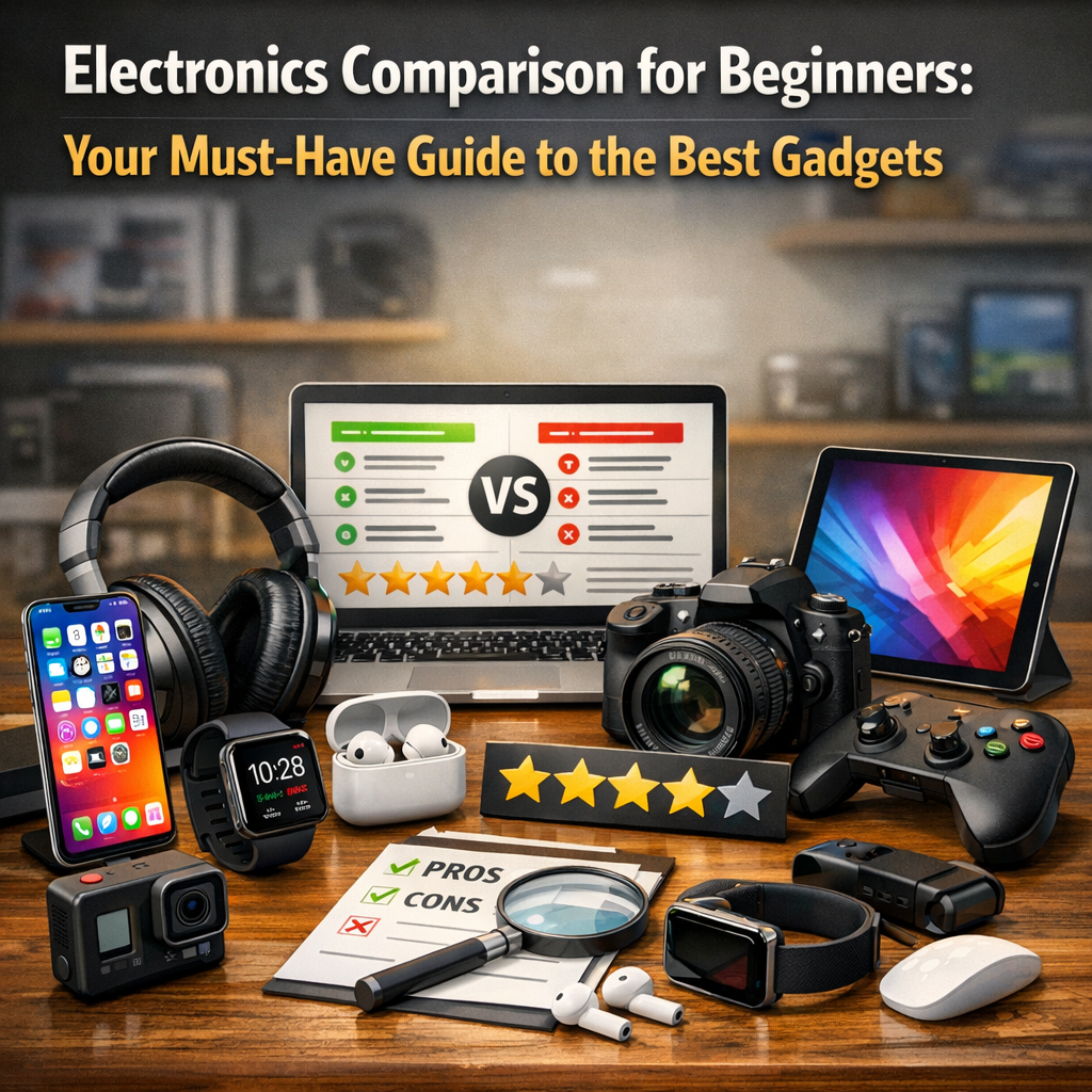 Illustration of Electronics Comparison for Beginners: Your Must-Have Guide to the Best Gadgets