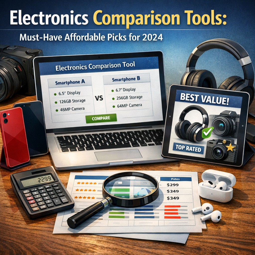 Illustration of Electronics Comparison Tools: Must-Have Affordable Picks for 2024