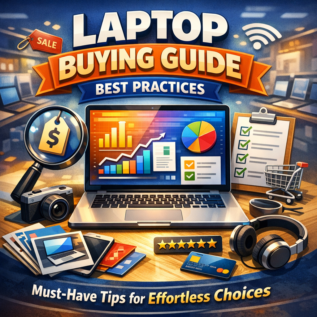 Illustration of Laptop Buying Guide Best Practices: Must-Have Tips for Effortless Choices