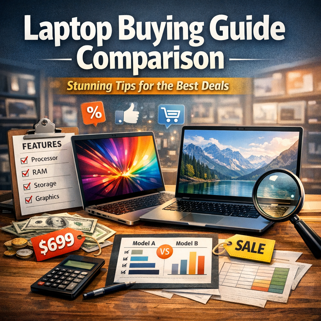 Illustration of Laptop Buying Guide Comparison: Stunning Tips for the Best Deals