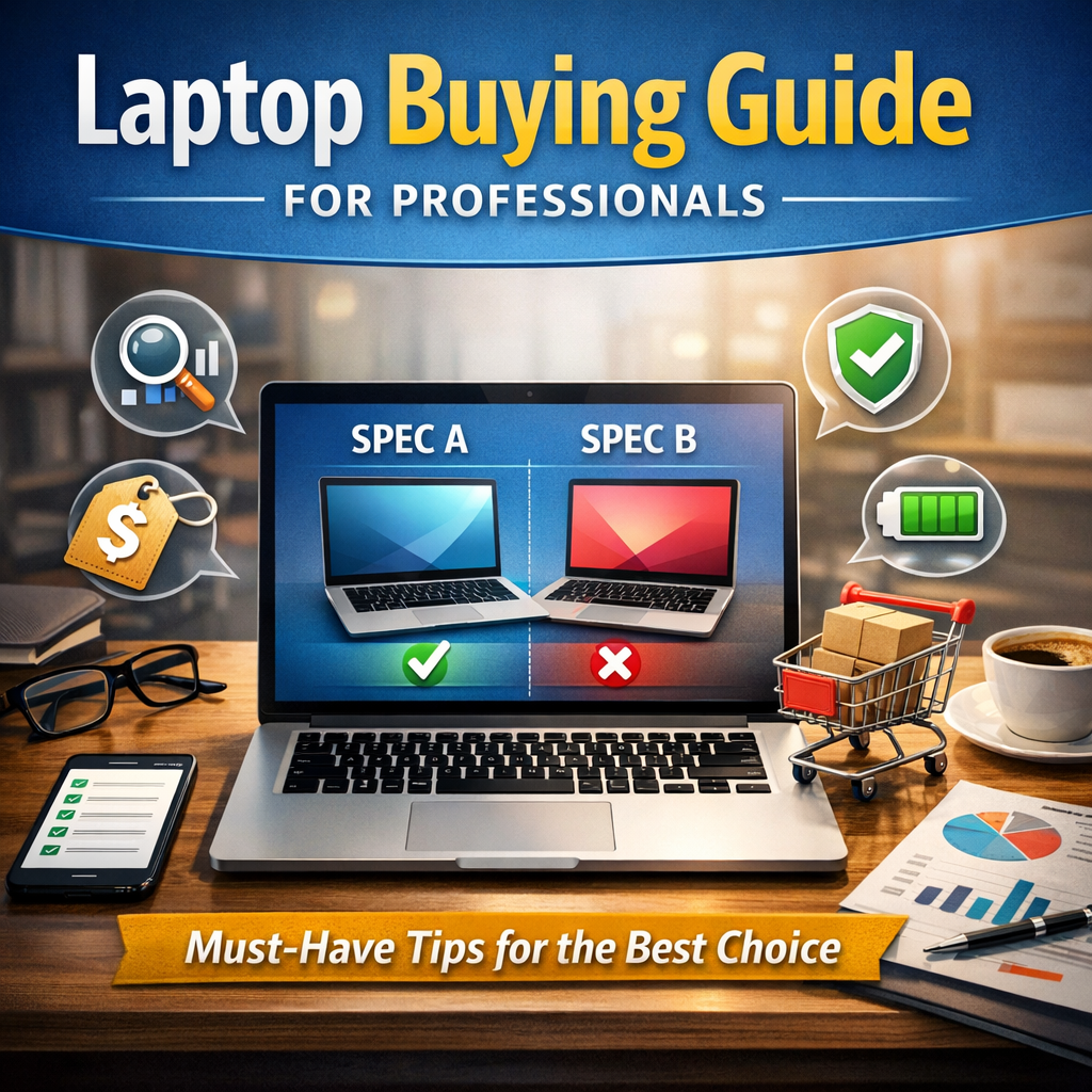 Illustration of Laptop Buying Guide for Professionals: Must-Have Tips for the Best Choice