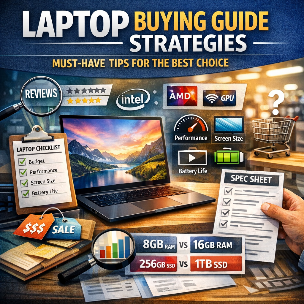 Illustration of Laptop Buying Guide Strategies: Must-Have Tips for the Best Choice