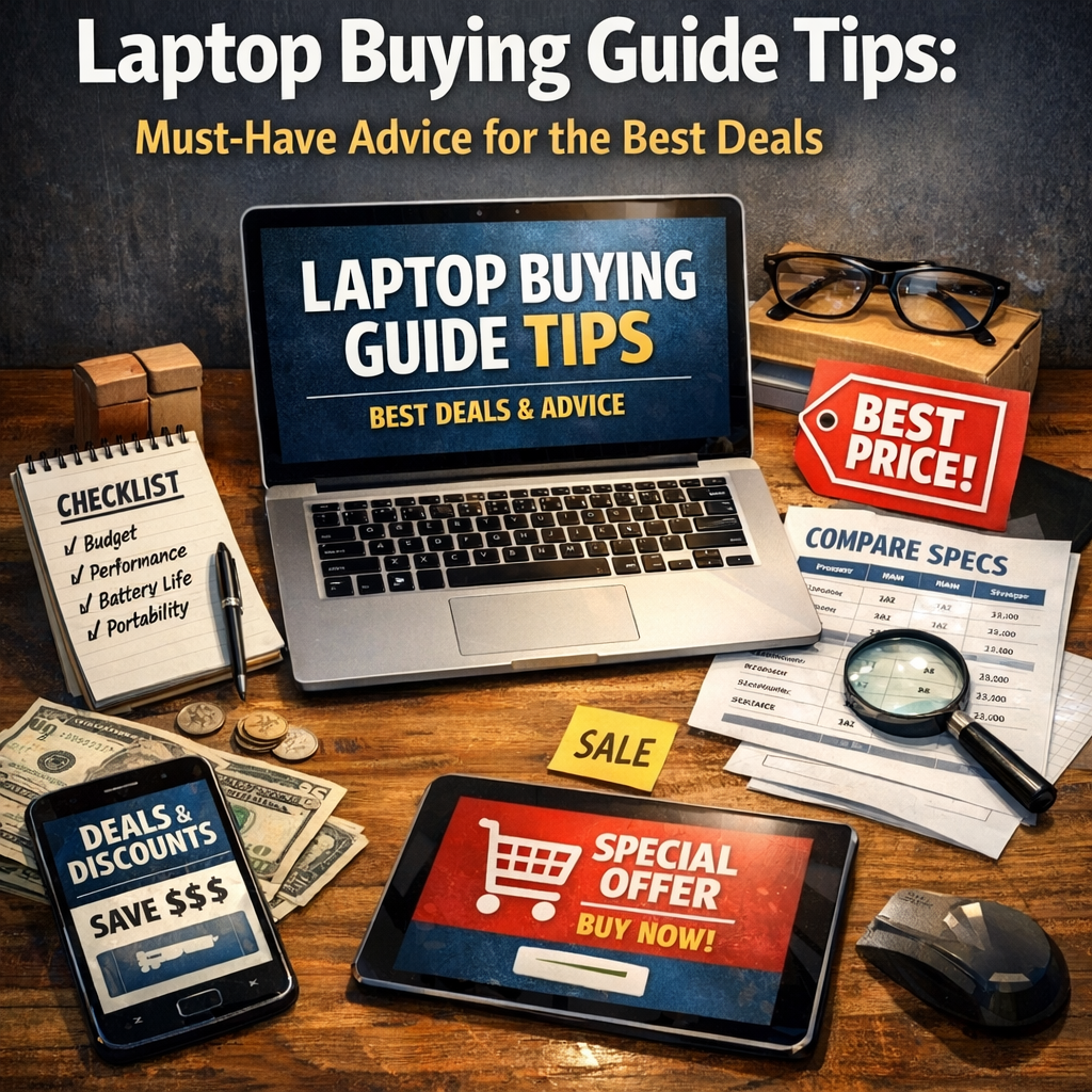 Illustration of Laptop Buying Guide Tips: Must-Have Advice for the Best Deals