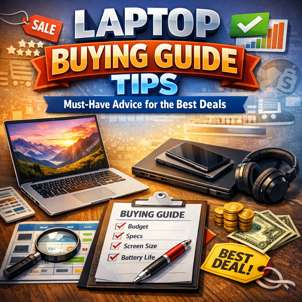 Illustration of Laptop Buying Guide Tips: Must-Have Advice for the Best Deals
