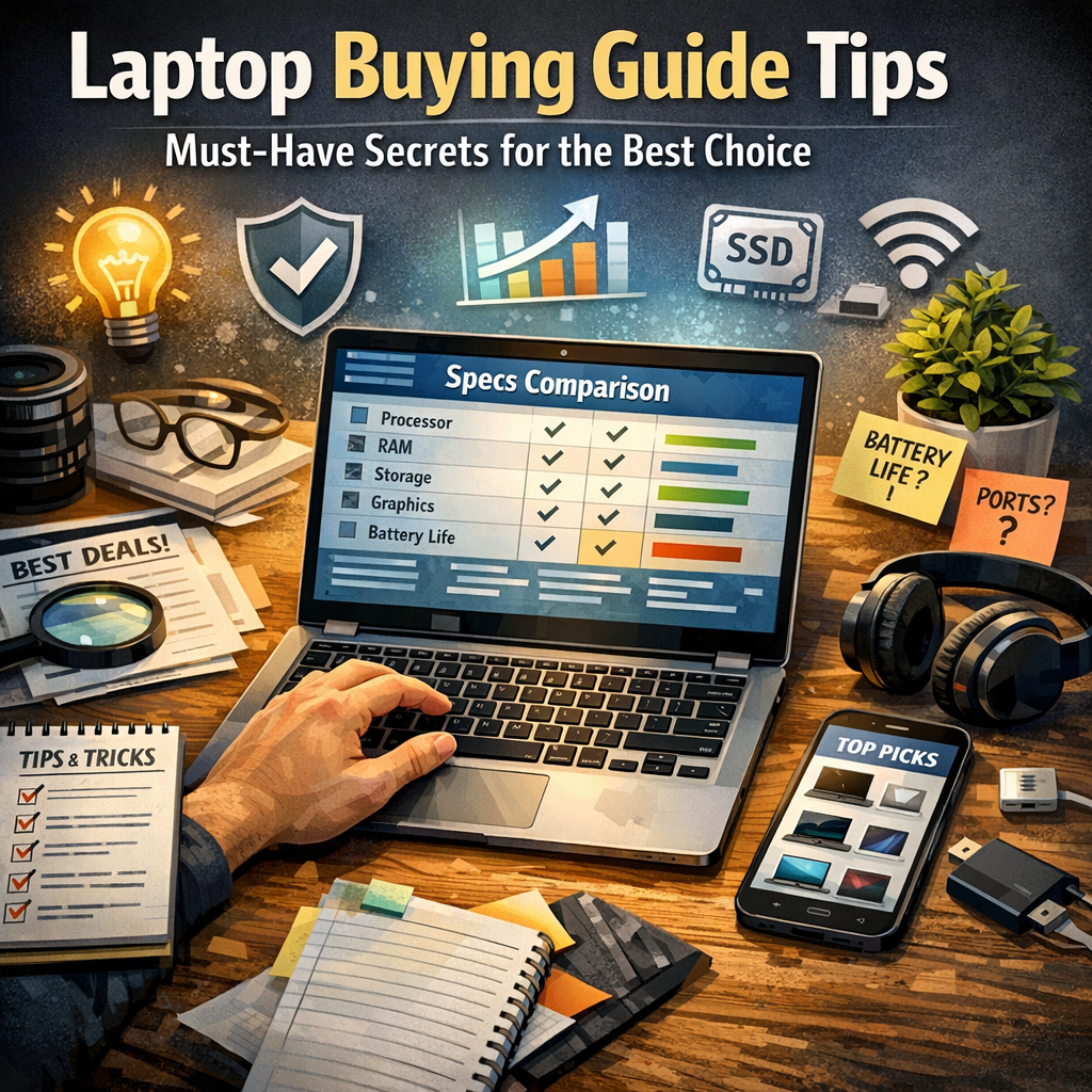 Illustration of Laptop Buying Guide Tips: Must-Have Secrets for the Best Choice