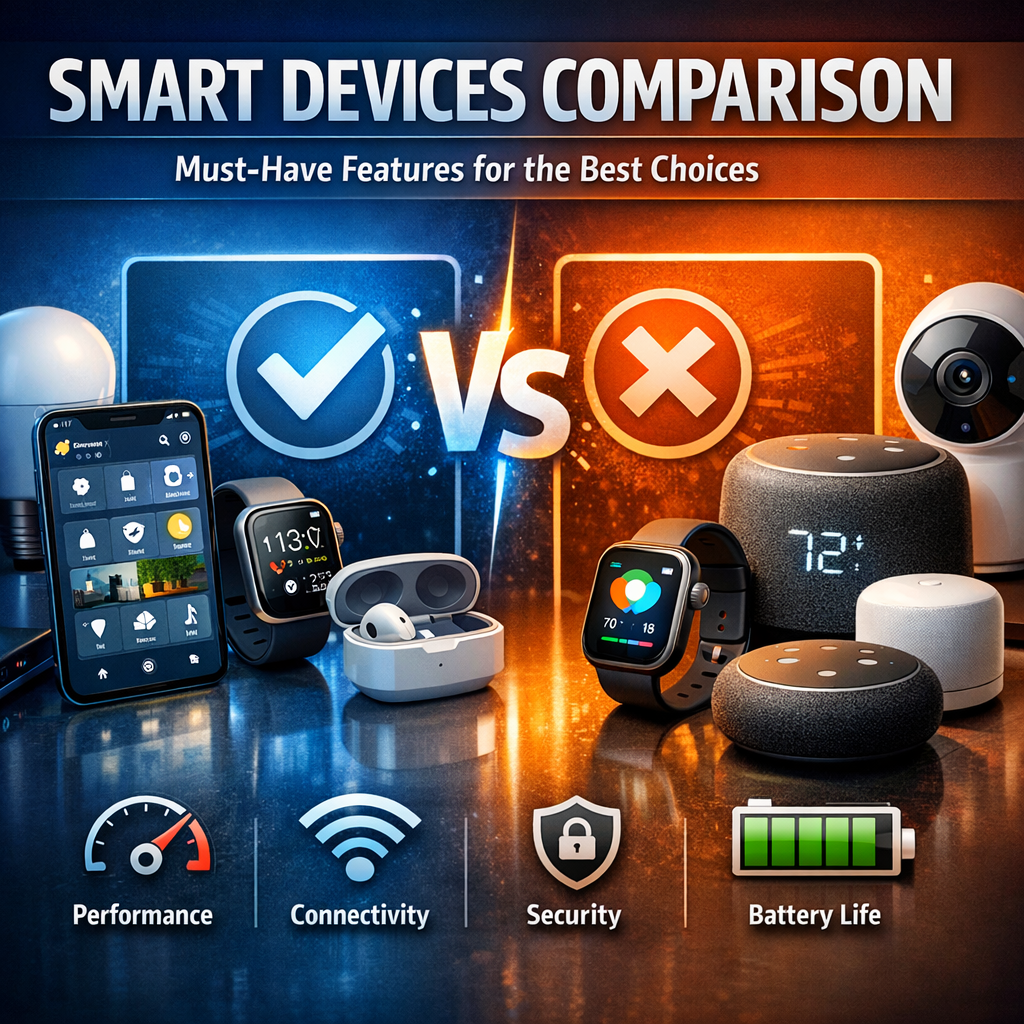 Illustration of Smart Devices Comparison: Must-Have Features for the Best Choices