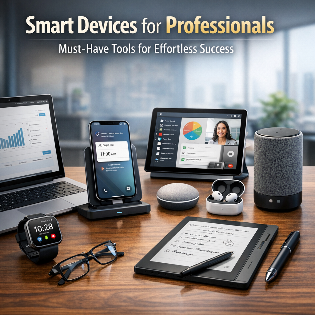 Illustration of Smart Devices for Professionals: Must-Have Tools for Effortless Success