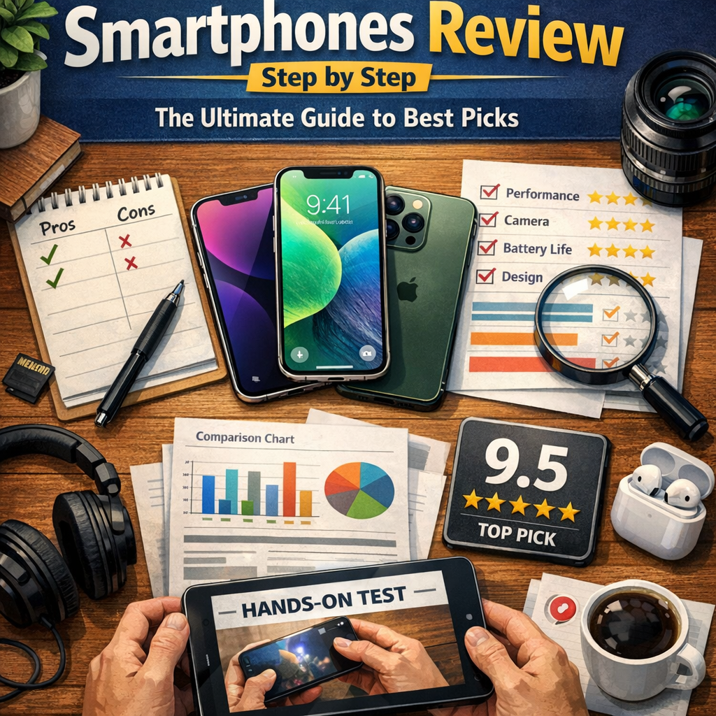Illustration of Smartphones Review Step by Step: The Ultimate Guide to Best Picks