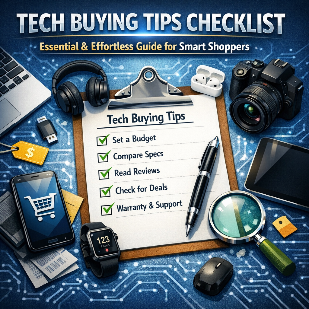 Illustration of Tech Buying Tips Checklist: Essential and Effortless Guide for Smart Shoppers