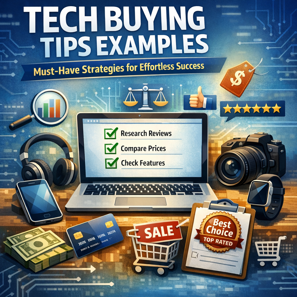 Illustration of Tech Buying Tips Examples: Must-Have Strategies for Effortless Success