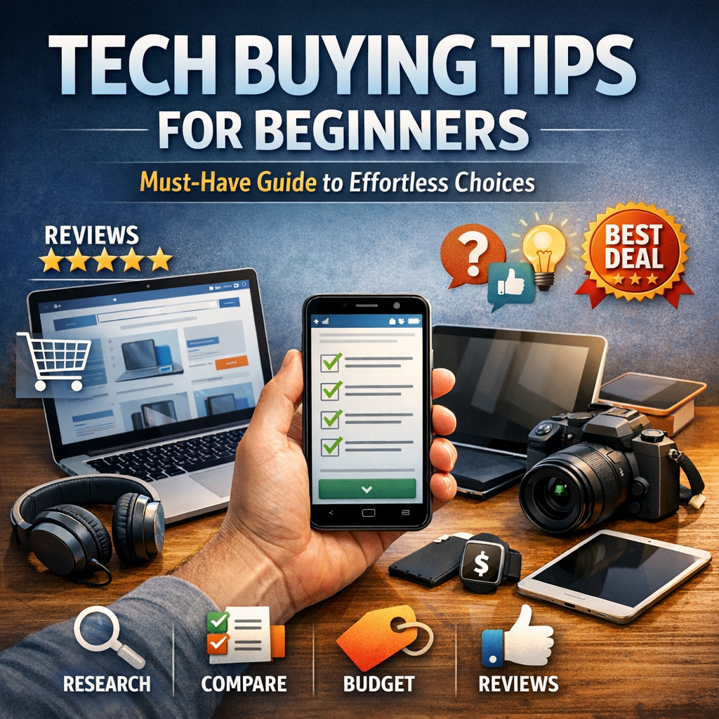 Illustration of Tech Buying Tips for Beginners: Must-Have Guide to Effortless Choices