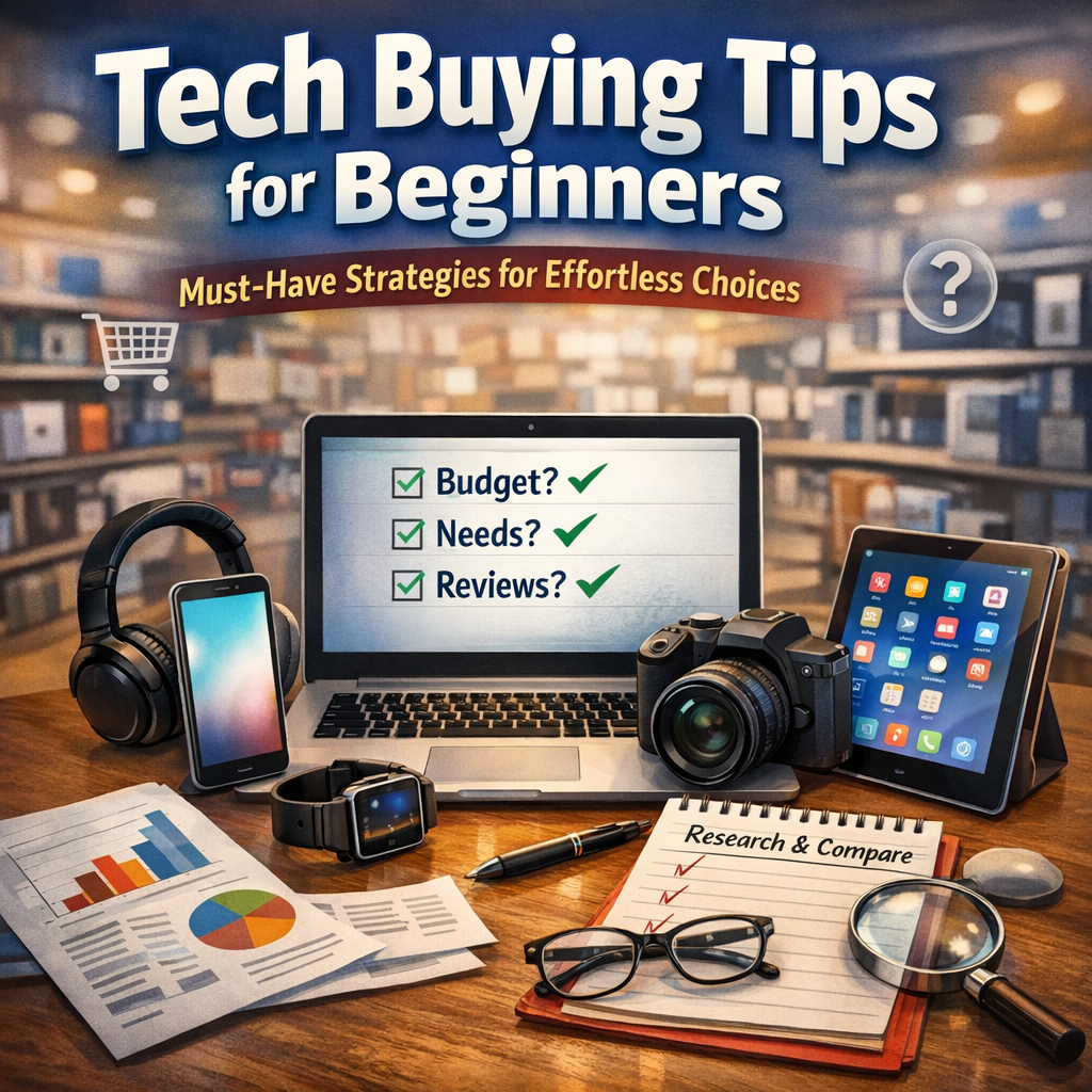 Illustration of Tech Buying Tips for Beginners: Must-Have Strategies for Effortless Choices