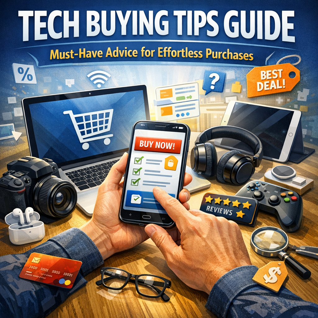 Illustration of Tech Buying Tips Guide: Must-Have Advice for Effortless Purchases