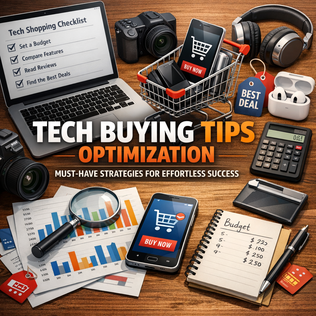 Illustration of Tech Buying Tips Optimization: Must-Have Strategies for Effortless Success