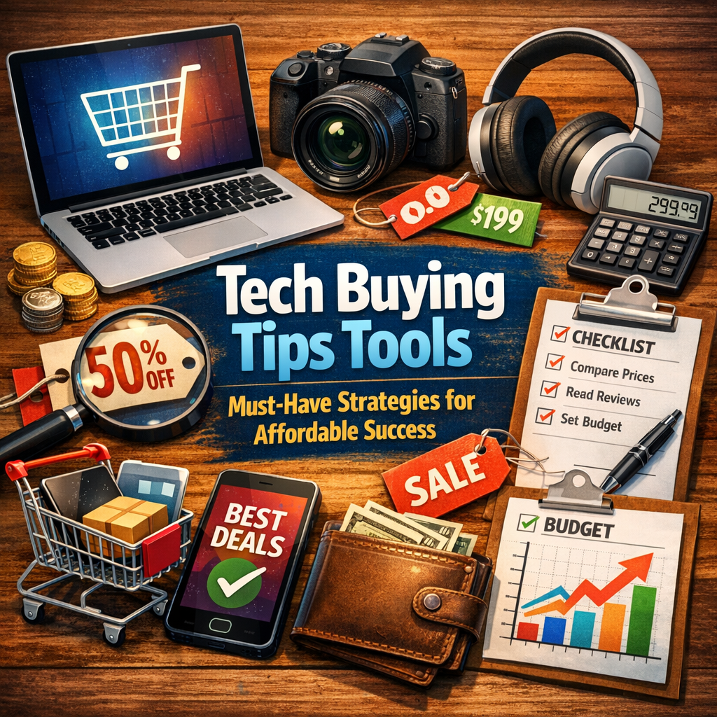 Illustration of Tech Buying Tips Tools: Must-Have Strategies for Affordable Success