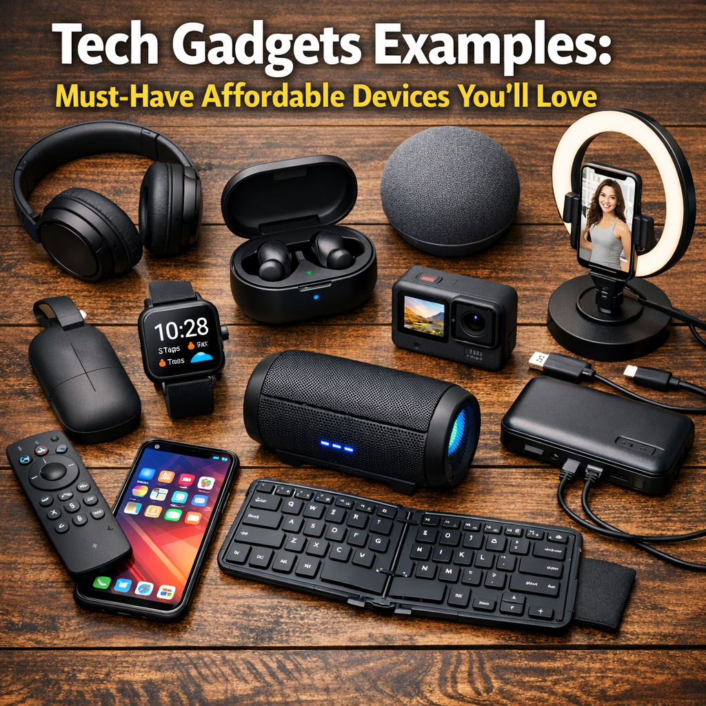 Illustration of Tech Gadgets Examples: Must-Have Affordable Devices You’ll Love