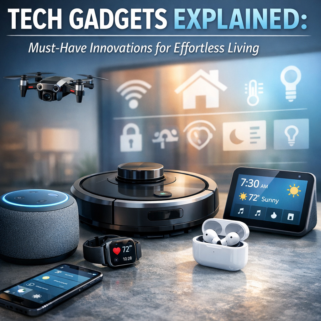 Illustration of Tech Gadgets Explained: Must-Have Innovations for Effortless Living