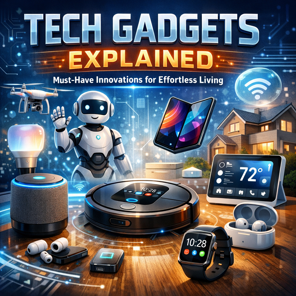Illustration of Tech Gadgets Explained: Must-Have Innovations for Effortless Living