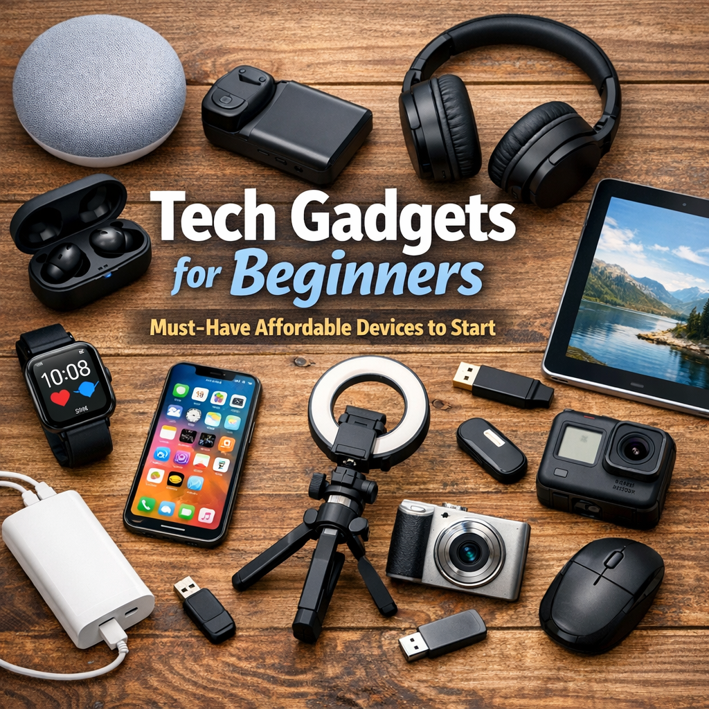 Illustration of Tech Gadgets for Beginners: Must-Have Affordable Devices to Start