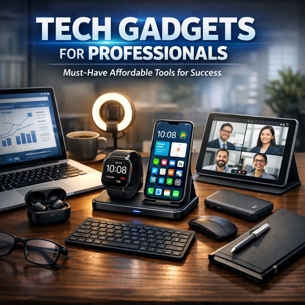 Illustration of Tech Gadgets for Professionals: Must-Have Affordable Tools for Success