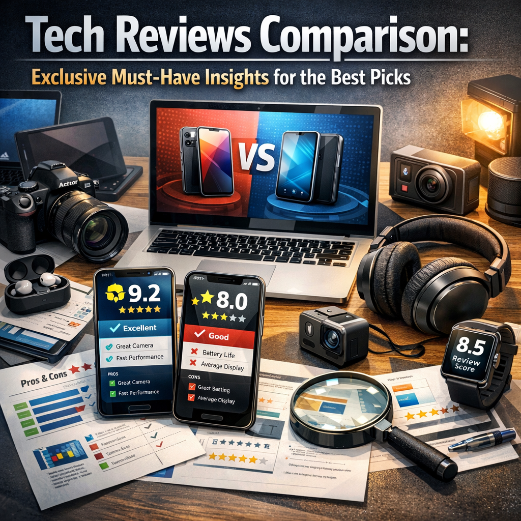 Illustration of Tech Reviews Comparison: Exclusive Must-Have Insights for the Best Picks